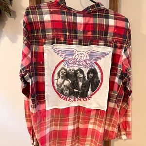 Upcycled Flannel Shirt, Aerosmith